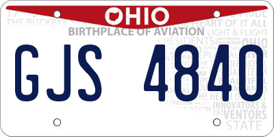 OH license plate GJS4840