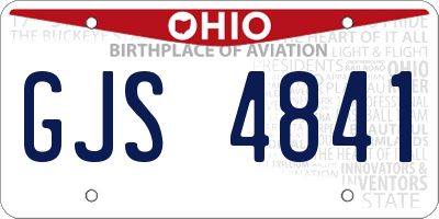 OH license plate GJS4841