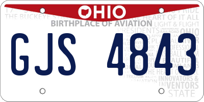 OH license plate GJS4843