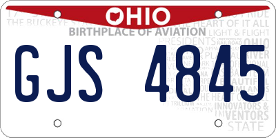 OH license plate GJS4845