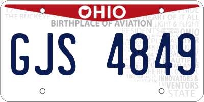 OH license plate GJS4849