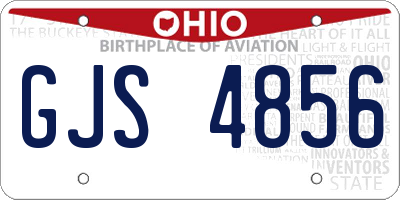OH license plate GJS4856
