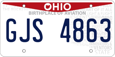 OH license plate GJS4863