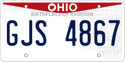 OH license plate GJS4867