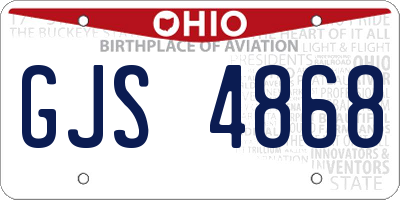 OH license plate GJS4868