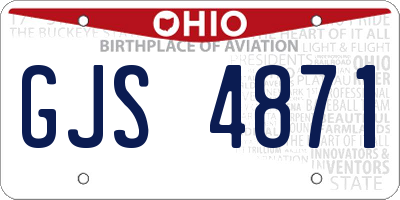 OH license plate GJS4871