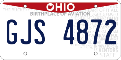 OH license plate GJS4872