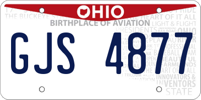OH license plate GJS4877