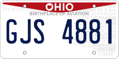 OH license plate GJS4881