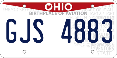 OH license plate GJS4883