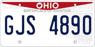 OH license plate GJS4890