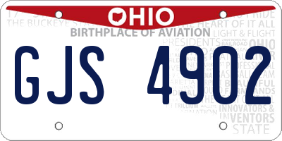 OH license plate GJS4902