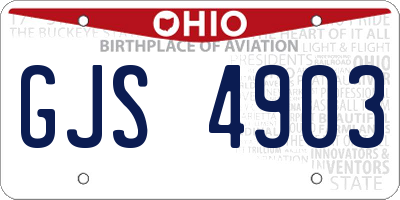 OH license plate GJS4903