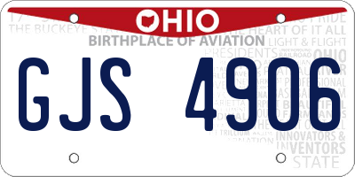 OH license plate GJS4906