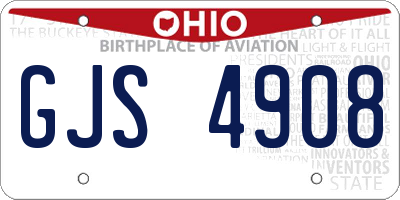 OH license plate GJS4908