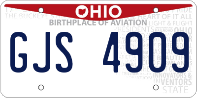 OH license plate GJS4909