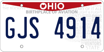 OH license plate GJS4914