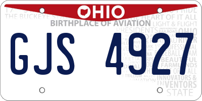 OH license plate GJS4927