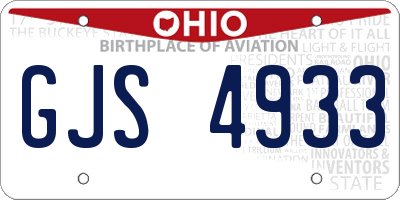 OH license plate GJS4933