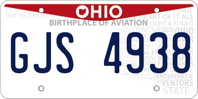OH license plate GJS4938