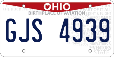 OH license plate GJS4939