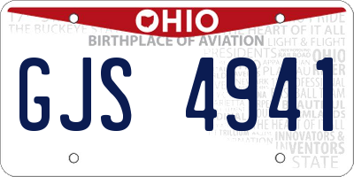 OH license plate GJS4941