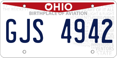 OH license plate GJS4942