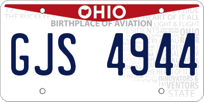 OH license plate GJS4944