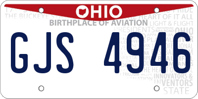 OH license plate GJS4946
