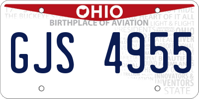 OH license plate GJS4955