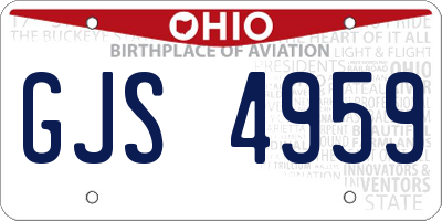 OH license plate GJS4959