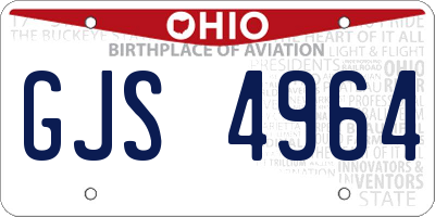 OH license plate GJS4964