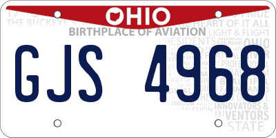 OH license plate GJS4968