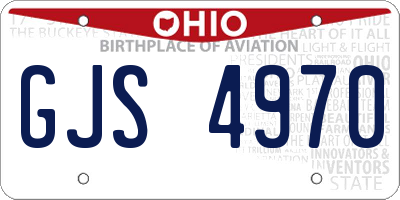 OH license plate GJS4970
