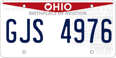 OH license plate GJS4976