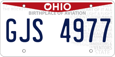 OH license plate GJS4977