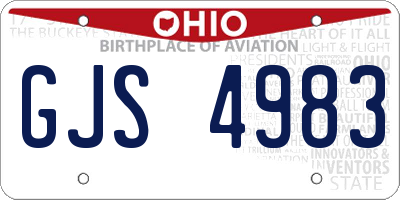 OH license plate GJS4983