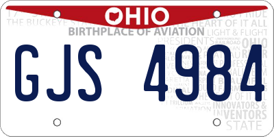 OH license plate GJS4984