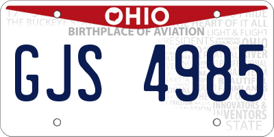 OH license plate GJS4985