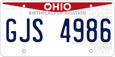 OH license plate GJS4986