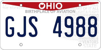 OH license plate GJS4988