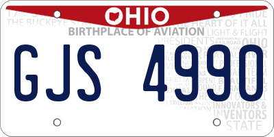 OH license plate GJS4990