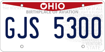 OH license plate GJS5300