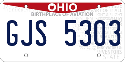 OH license plate GJS5303