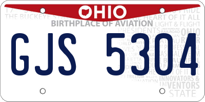 OH license plate GJS5304