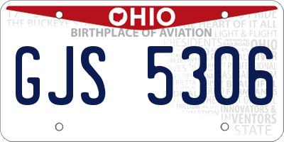OH license plate GJS5306