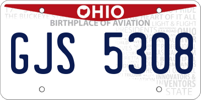 OH license plate GJS5308