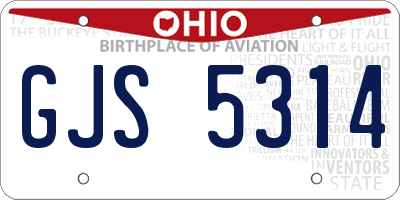 OH license plate GJS5314