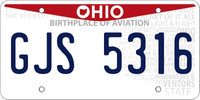 OH license plate GJS5316
