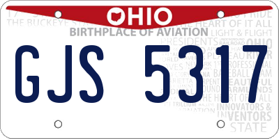 OH license plate GJS5317
